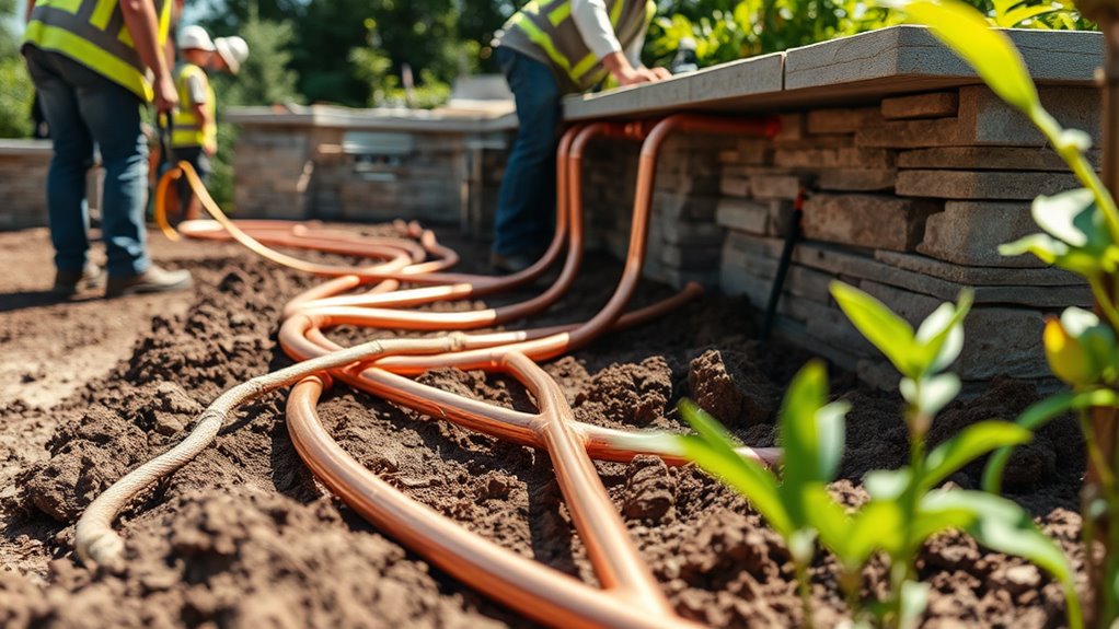 laying down utility infrastructure