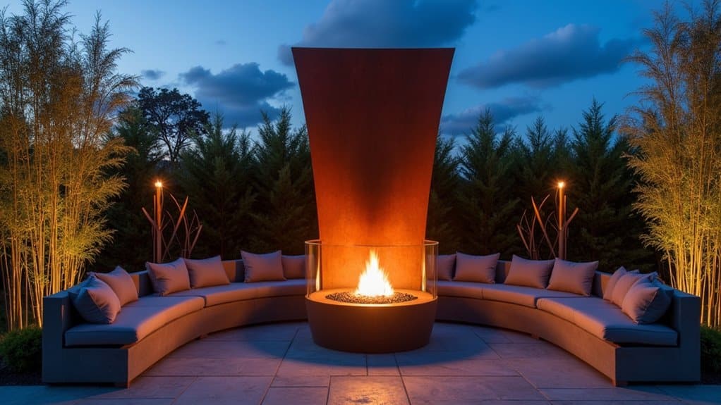 outdoor fireplace trends 2025