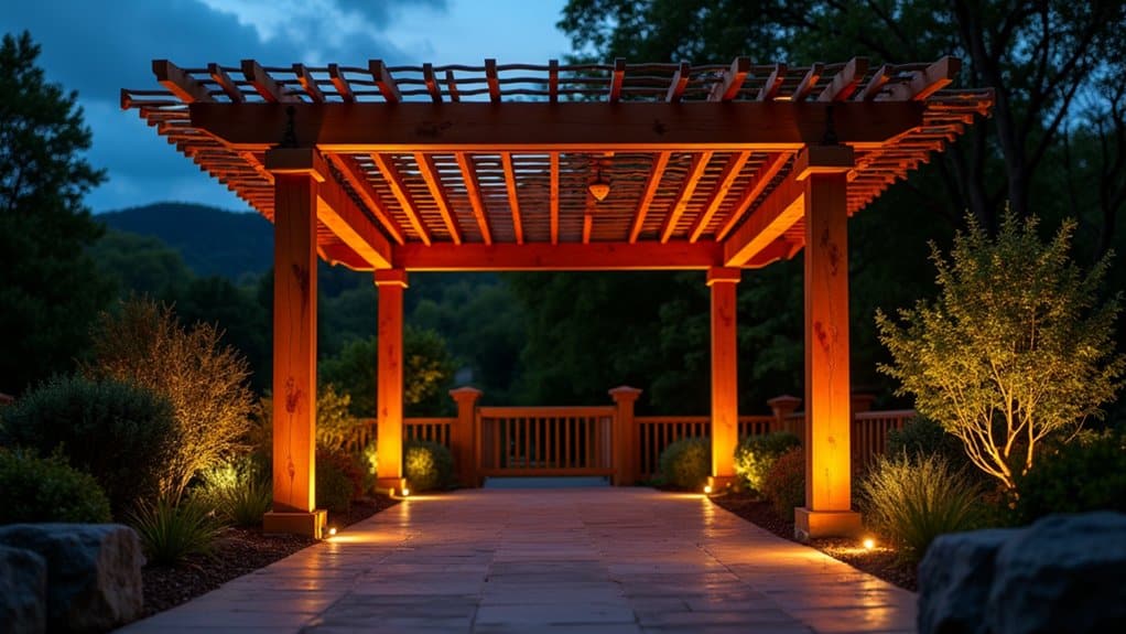 dramatic architectural lighting pergola effects