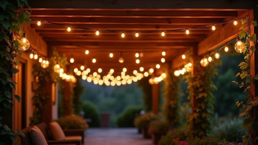 pergola charm with string lights