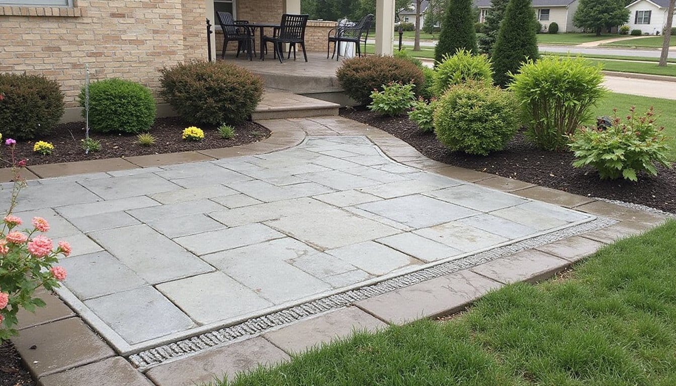 patio drainage install to prevent damage