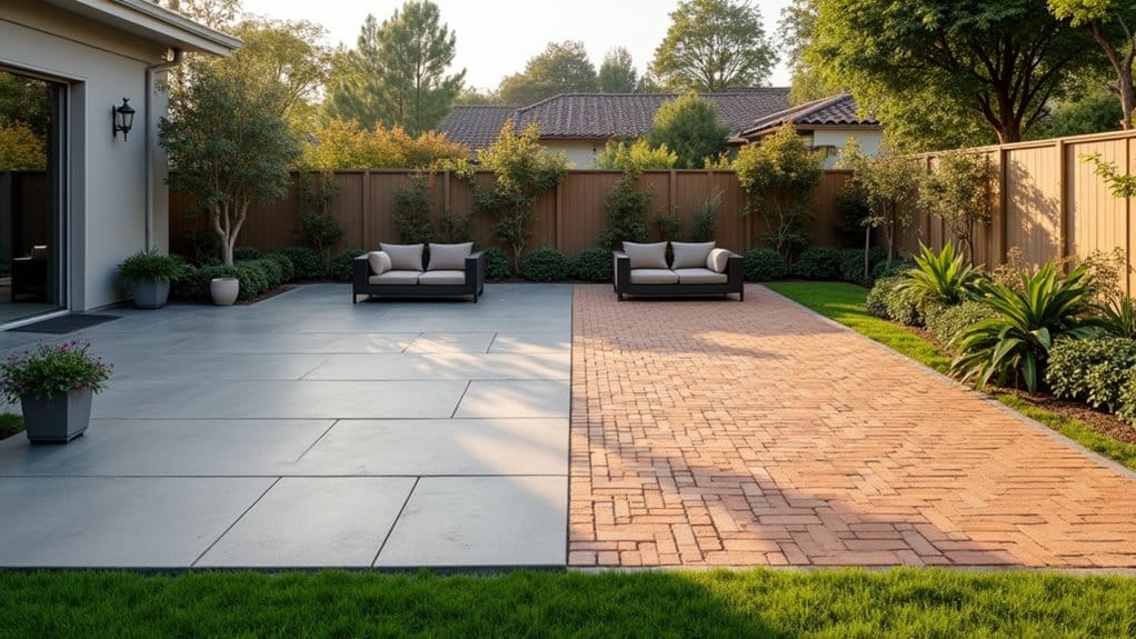 concrete versus paver patio comparison