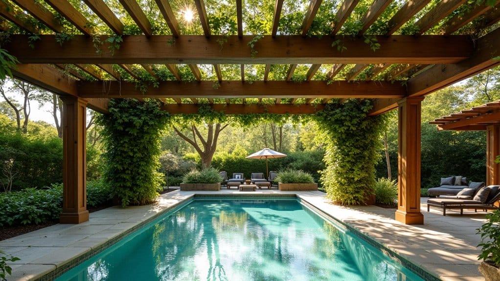 lush layered living pool privacy