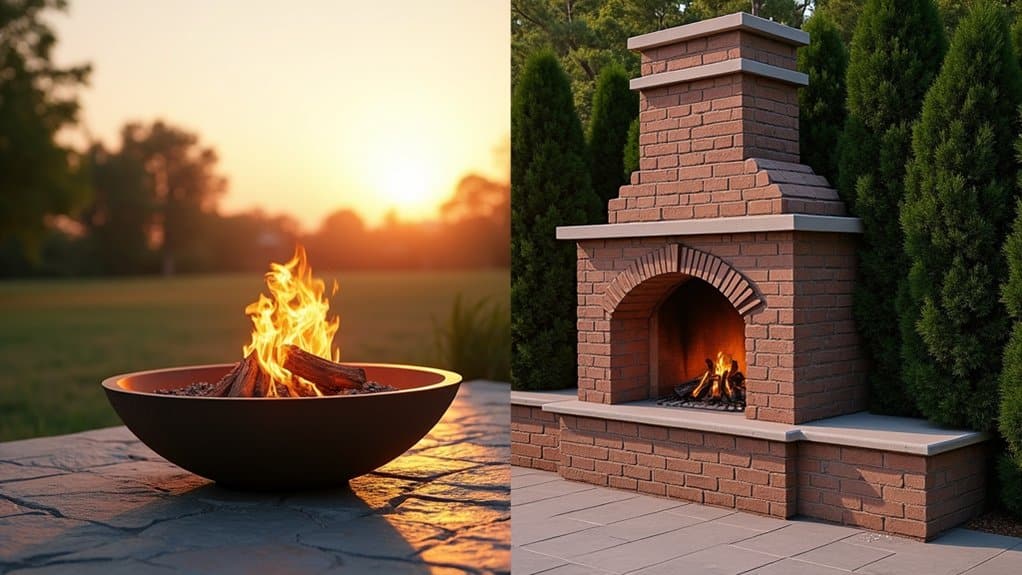 outdoor fireplaces provide privacy wind protection