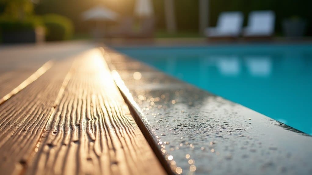 slip resistant moisture wicking composite pool decking