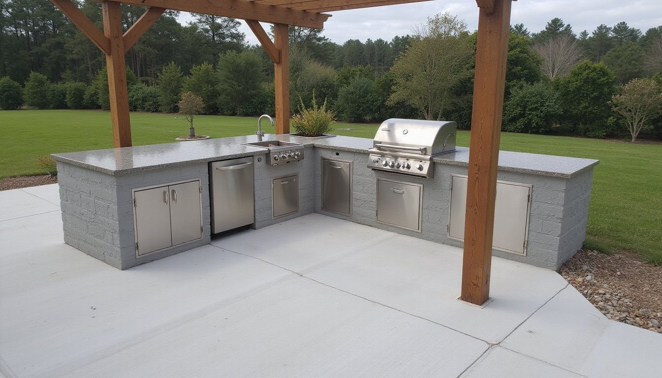 anchor outdoor kitchen securely