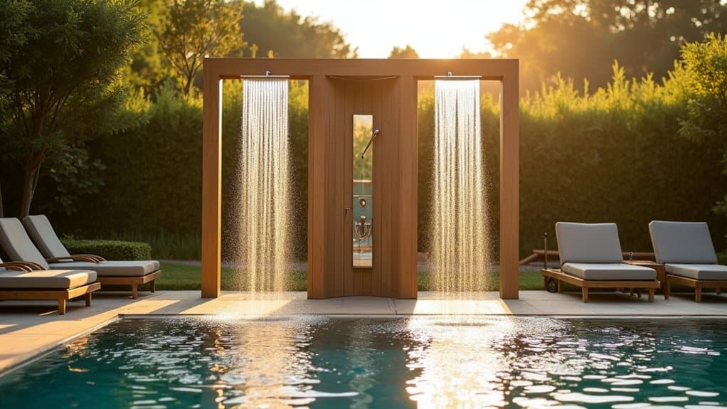 optimal outdoor shower placement