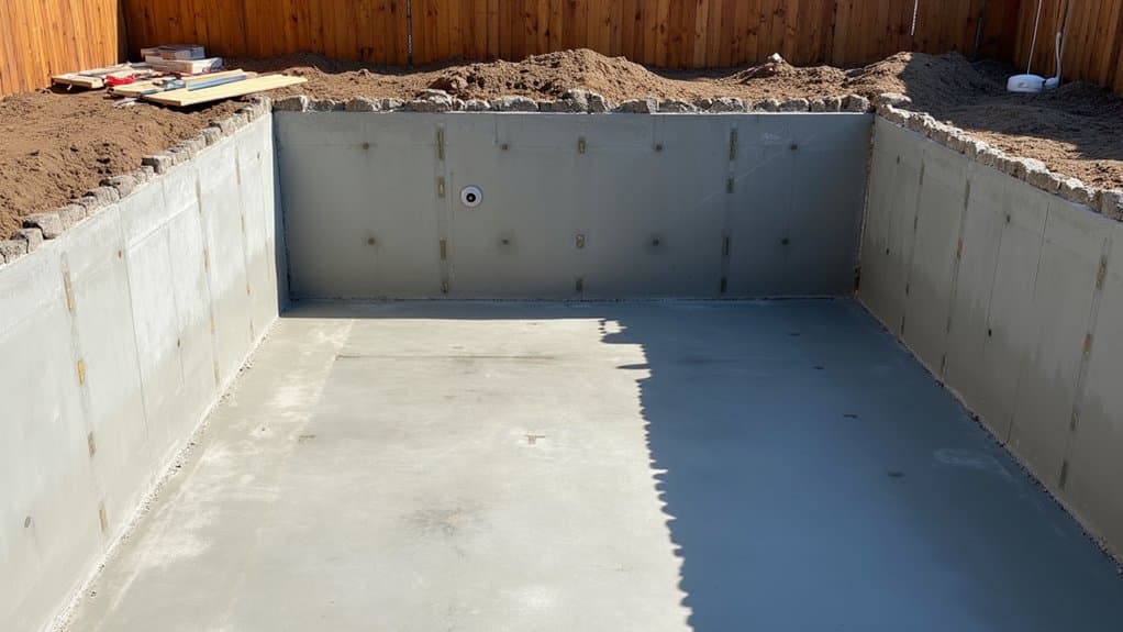 pool built with shotcrete concrete