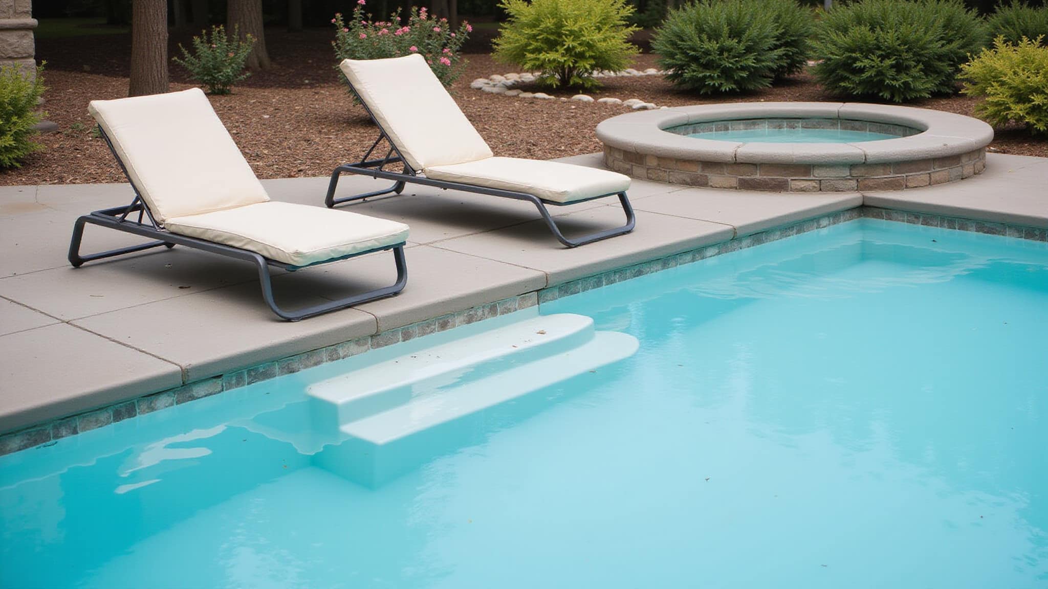 resort style sun shelf lounge