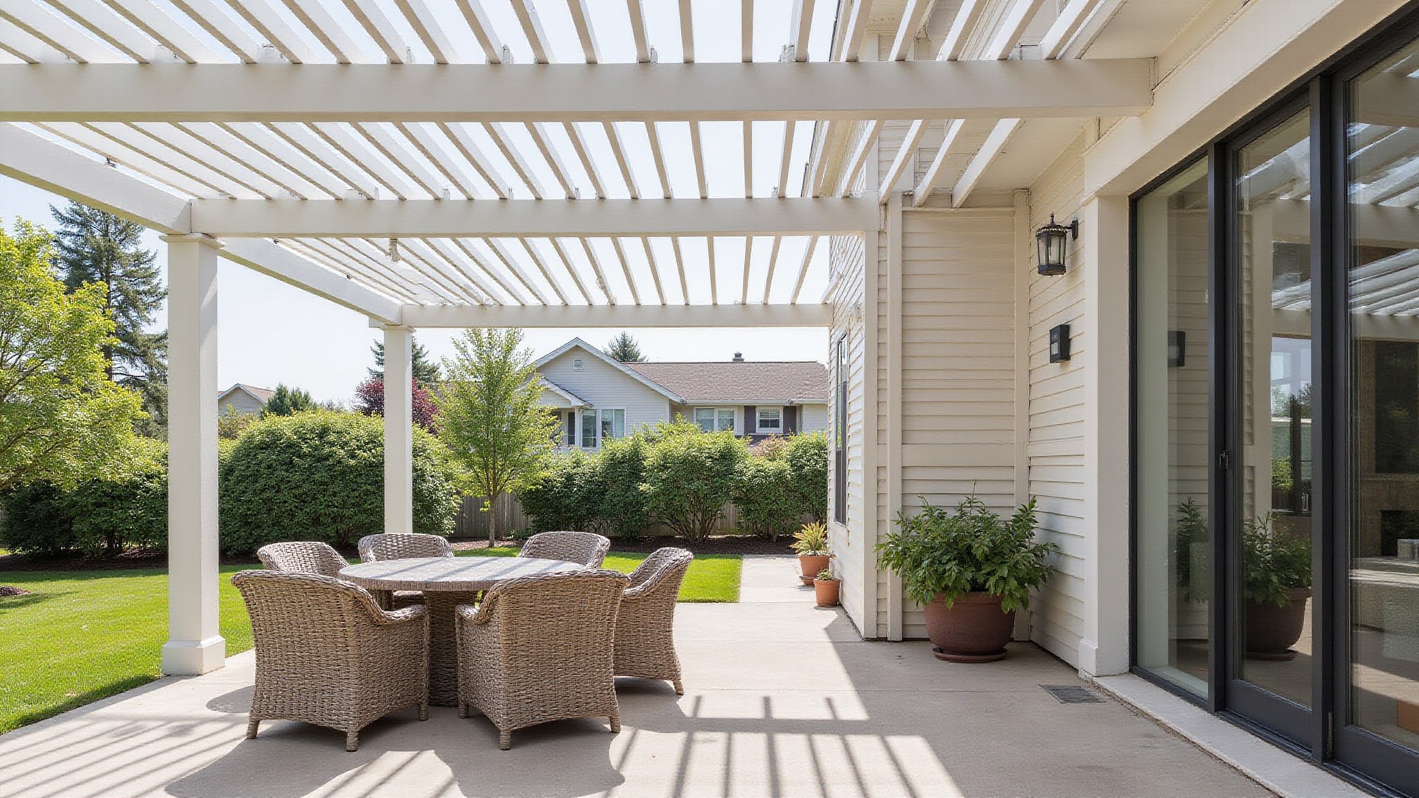 open air slatted outdoor shade