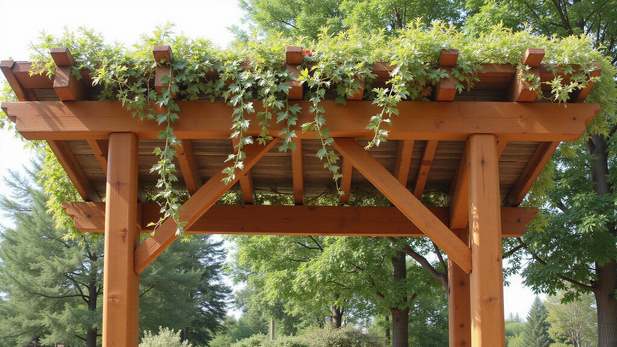 fixed slat outdoor shade structure